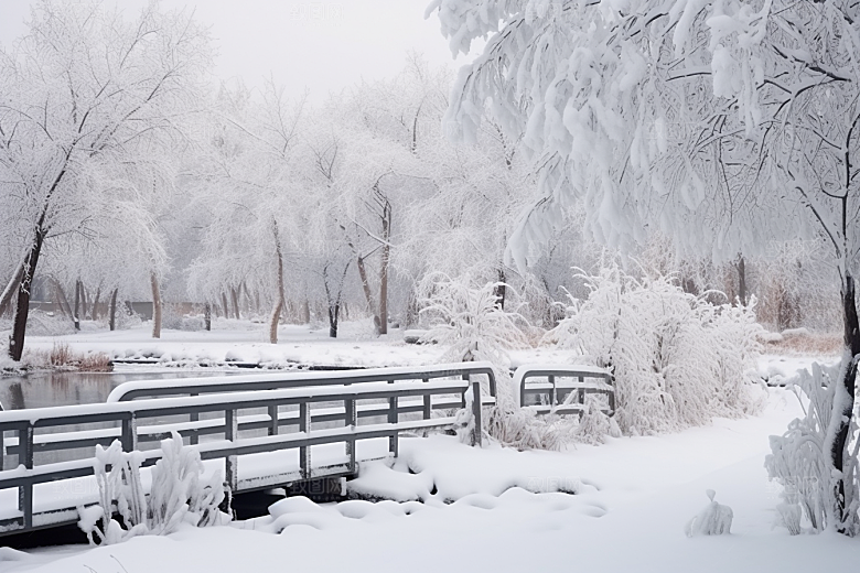 大雪风光自然冬季摄影图