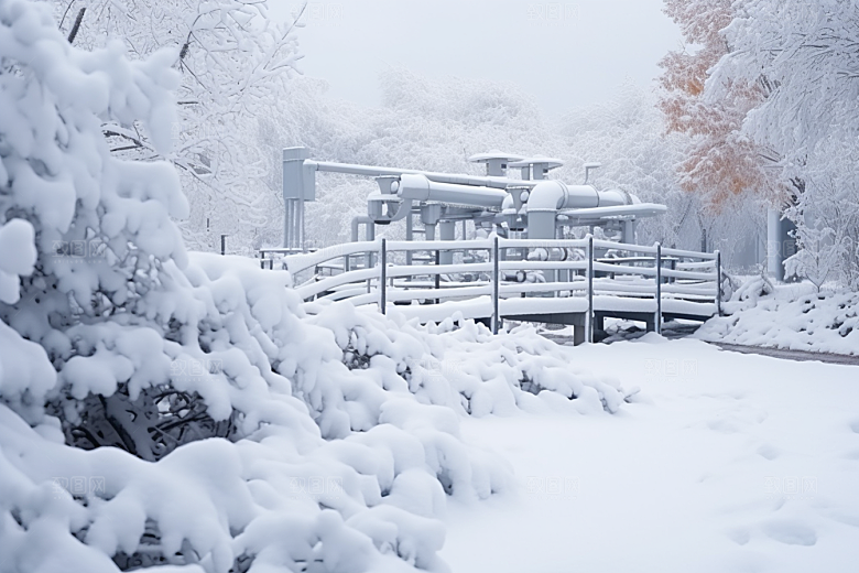 大雪风光寒冷唯美摄影图