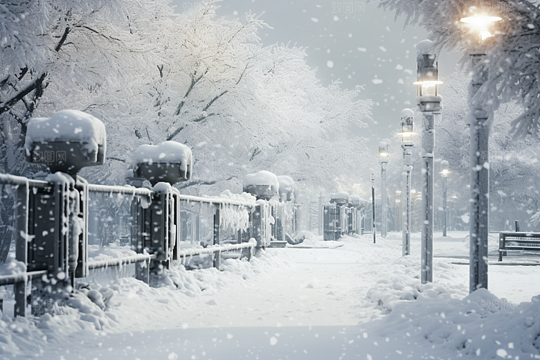 大雪风光唯美冬天摄影图