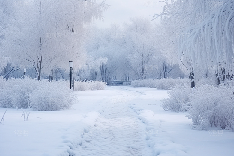 大雪风光自然冬季摄影图