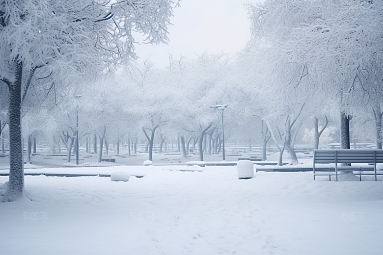 大雪风光户外寒冷摄影图