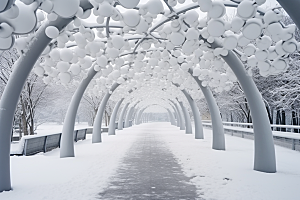 大雪风光高清寒冷摄影图