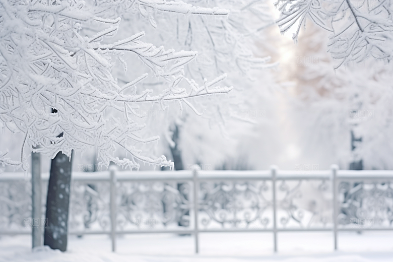 大雪风光户外寒冷摄影图