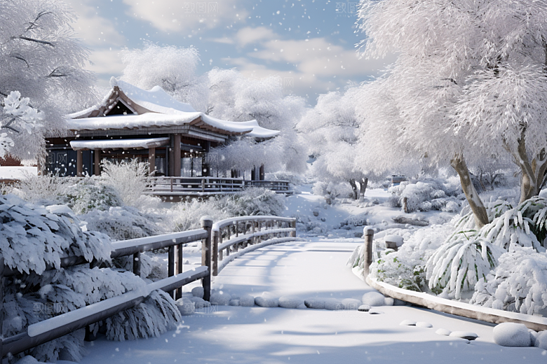 大雪风光自然户外摄影图