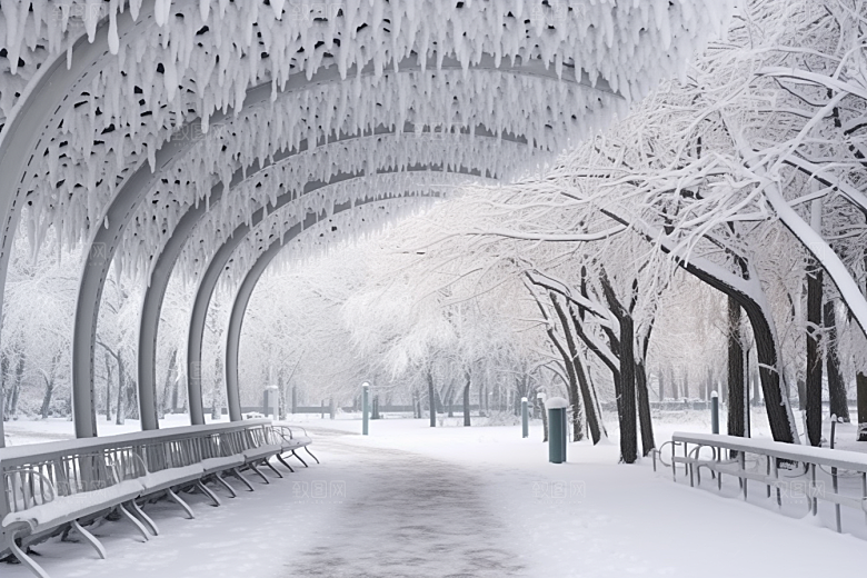 大雪风光唯美室外摄影图