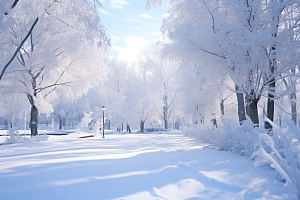 大雪风光冬季唯美摄影图
