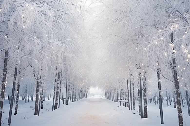 大雪风光冬季景色摄影图