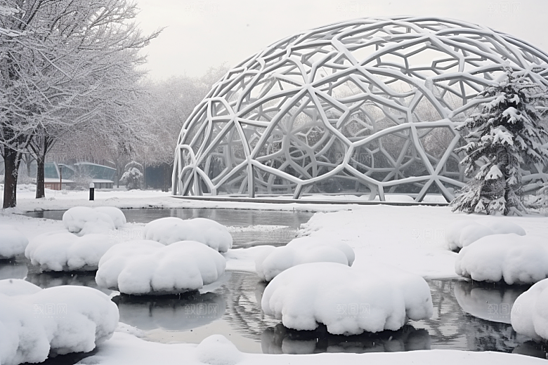 大雪风光自然冬季摄影图