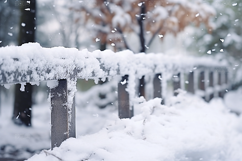 大雪风光寒冷环境摄影图