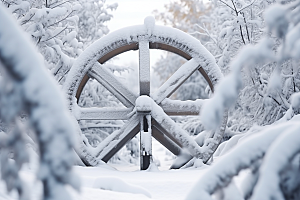 大雪风光唯美寒冷摄影图