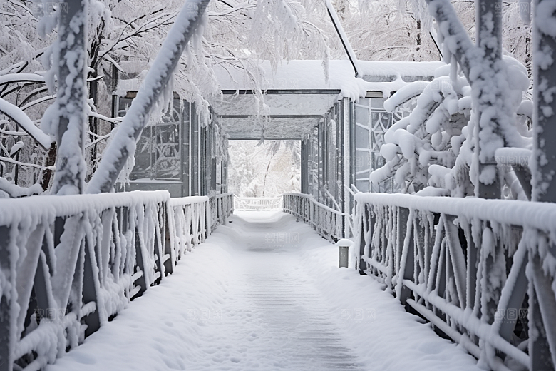大雪风光户外寒冷摄影图