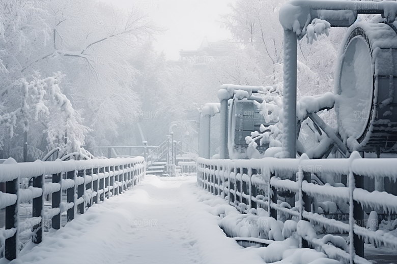 大雪风光冬天环境摄影图