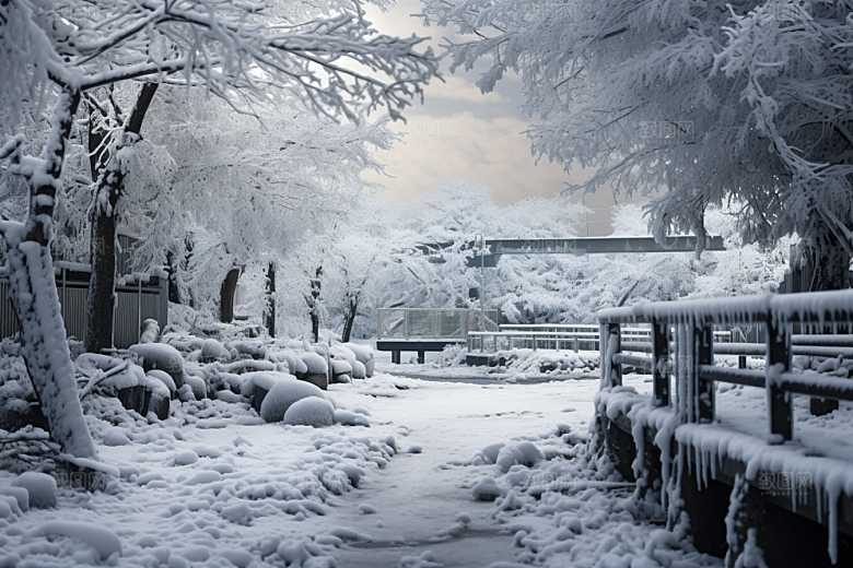 大雪风光唯美自然摄影图