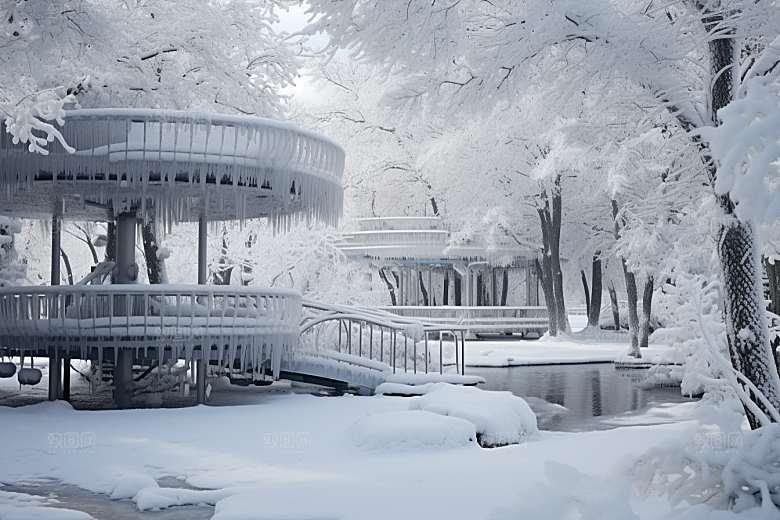 大雪风光唯美景色摄影图