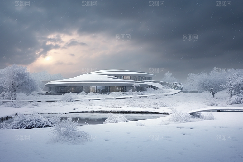 大雪风光唯美寒冷摄影图