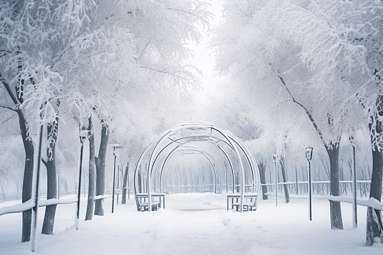 大雪风光自然唯美摄影图