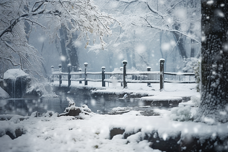 大雪风光室外唯美摄影图
