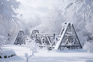 大雪风光唯美户外摄影图