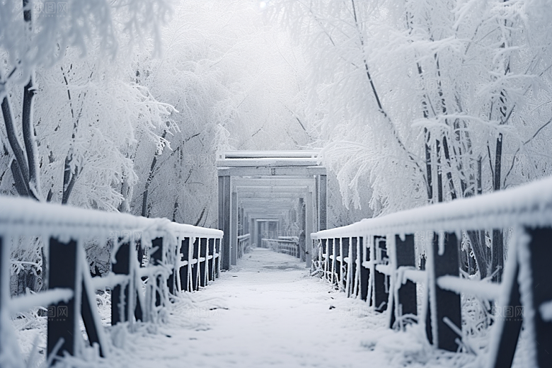 大雪风光冬天景色摄影图