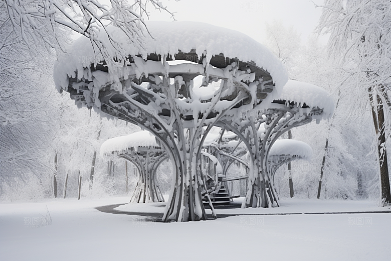 大雪风光高清室外摄影图