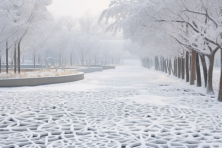 大雪风光寒冷冬季摄影图