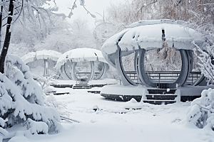 大雪风光寒冷唯美摄影图