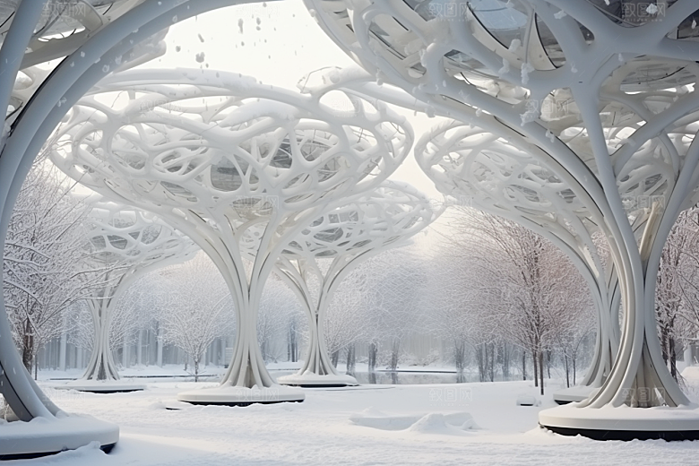 大雪风光景色户外摄影图