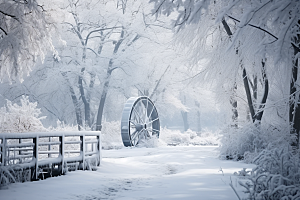 大雪风光户外环境摄影图