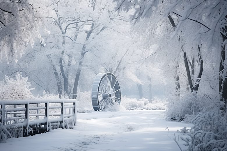 大雪风光户外环境摄影图