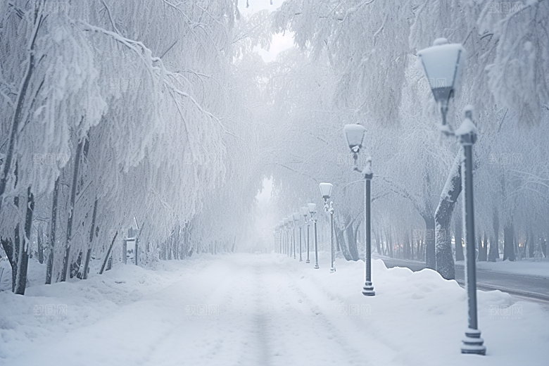 大雪风光景色自然摄影图