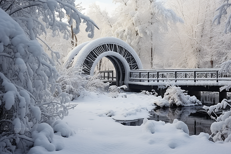 大雪风光自然冬天摄影图