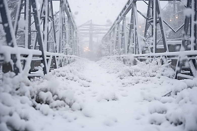 大雪风光冬季户外摄影图