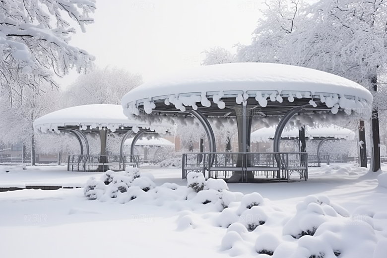 大雪风光寒冷唯美摄影图