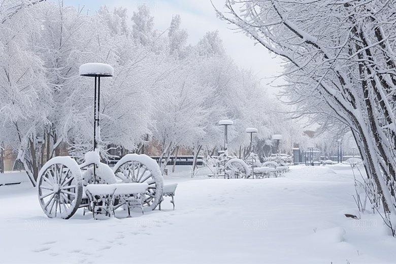 大雪风光唯美自然摄影图