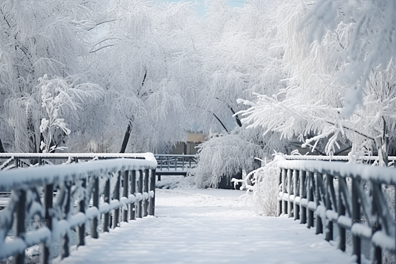 大雪风光冬季冬天摄影图