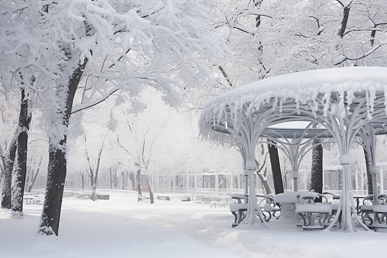 大雪风光冬季景色摄影图