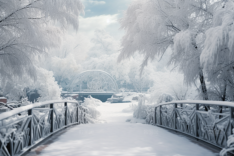 大雪风光景色唯美摄影图