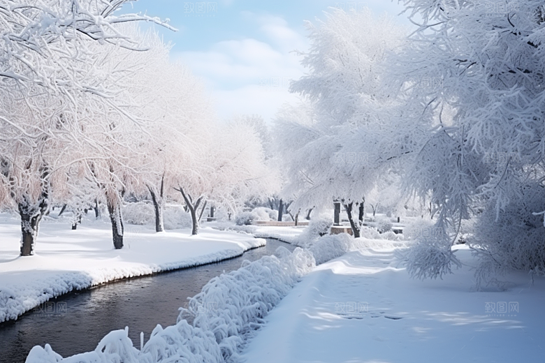 大雪风光景色冬天摄影图