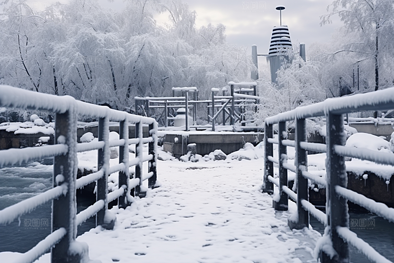 大雪风光室外寒冷摄影图