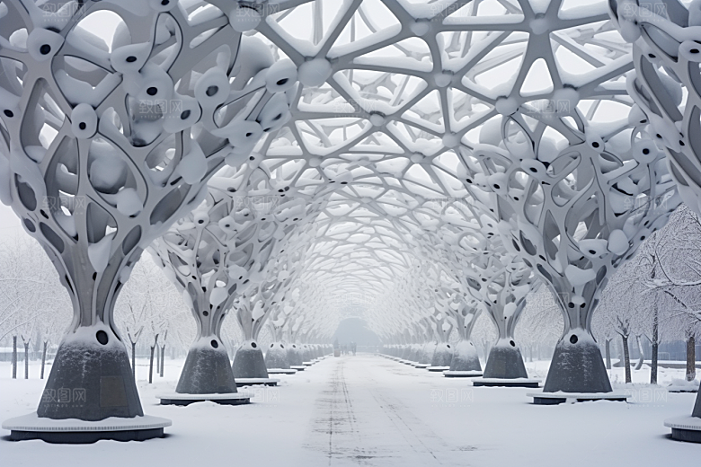 大雪风光高清环境摄影图