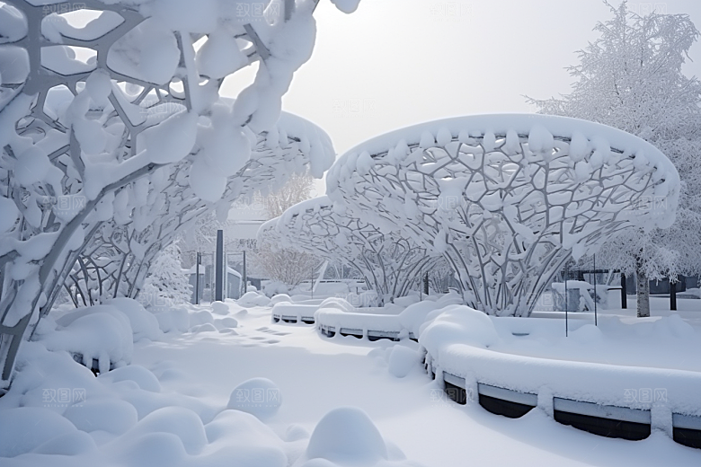 大雪风光冬季自然摄影图