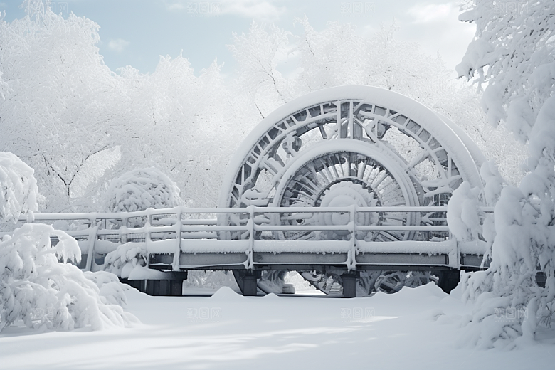 大雪风光自然环境摄影图