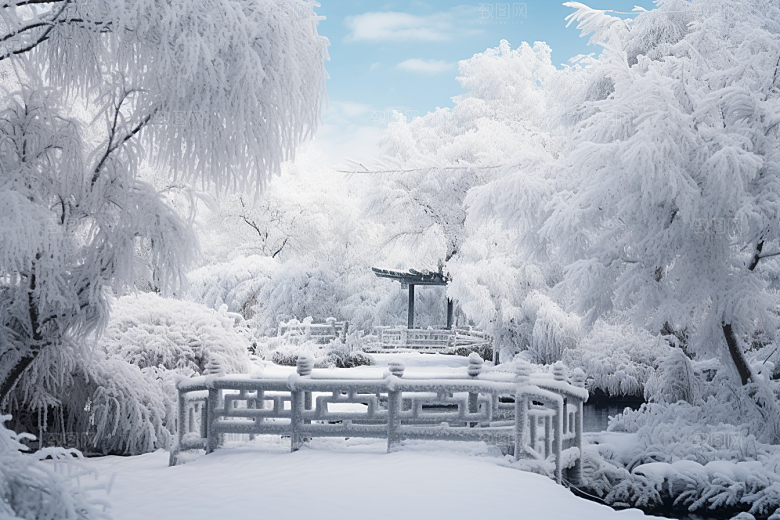 大雪风光冬天唯美摄影图