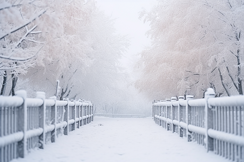 大雪风光自然冬天摄影图