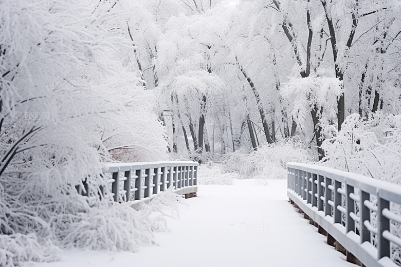 大雪风光唯美环境摄影图