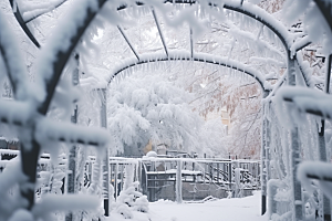 大雪风光户外环境摄影图
