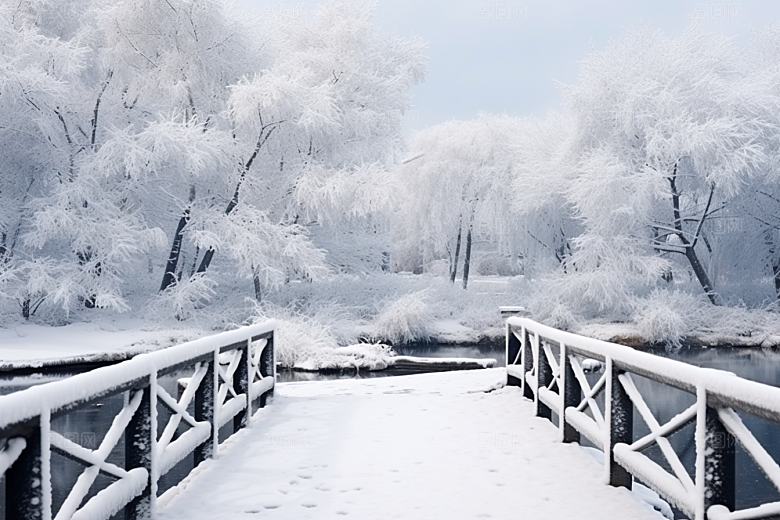大雪风光冬季景色摄影图