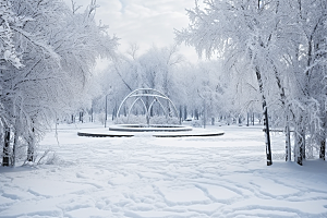 大雪风光景色自然摄影图