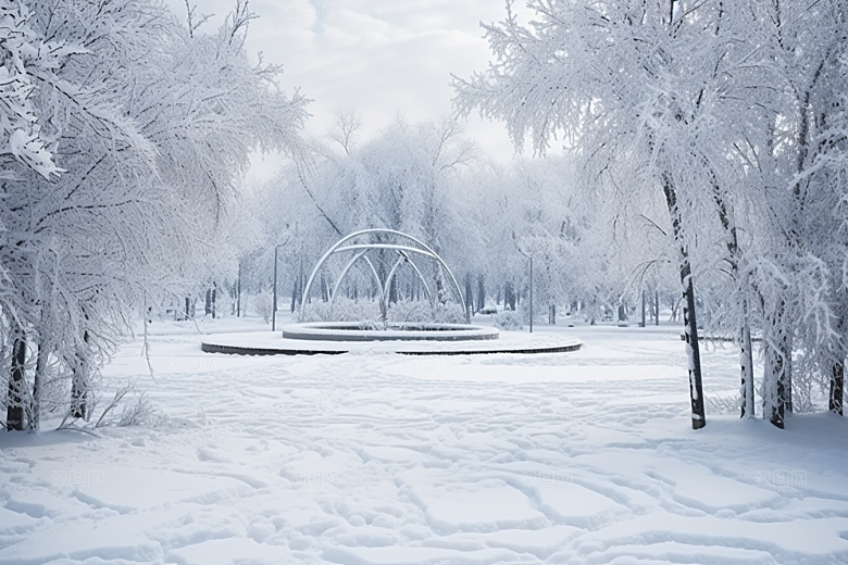 大雪风光景色自然摄影图