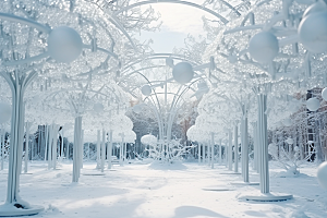 大雪风光自然景色摄影图